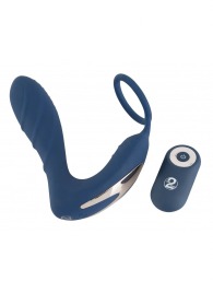 Синий вибростимулятор простаты с кольцом - 14,5 см. - Orion - в Махачкале купить с доставкой