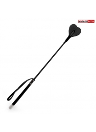 Черный стек с наконечником-сердечком - 54 см. - Notabu - купить с доставкой в Махачкале