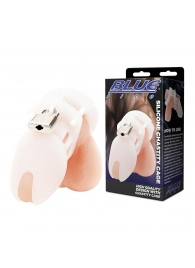 Белая клетка целомудрия Silicone Chastity Cage - BlueLine - купить с доставкой в Махачкале