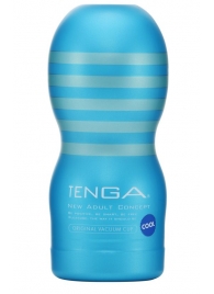 Мастурбатор с охлаждающей смазкой TENGA Original Vacuum Cup Cool - Tenga - в Махачкале купить с доставкой