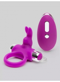 Лиловое виброкольцо с пультом ДУ Remote Control Cock Ring - Happy Rabbit - в Махачкале купить с доставкой