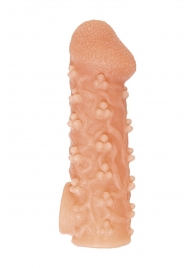 Телесная закрытая насадка с пучками шишечек Cock Sleeve Size S - 13,8 см. - KOKOS - в Махачкале купить с доставкой