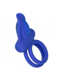 Синее перезаряжаемое эрекционное кольцо Silicone Rechargeable Dual Pleaser Enhancer - California Exotic Novelties - в Махачкале купить с доставкой