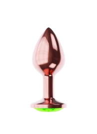 Пробка цвета розового золота с лаймовым кристаллом Diamond Emerald Shine S - 7,2 см. - Lola Games - купить с доставкой в Махачкале