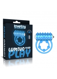 Голубое, светящееся в темноте виброкольцо Lumino Play Vibrating Penis Ring - Lovetoy - в Махачкале купить с доставкой