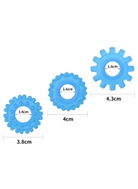 Набор из 3 голубых, светящихся в темноте эрекционных колец Lumino Play - Lovetoy - в Махачкале купить с доставкой