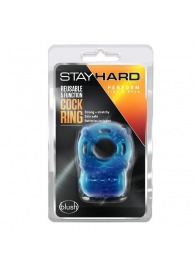 Голубое эрекционное виброкольцо Reusable 5 Function Cock Ring - Blush Novelties - в Махачкале купить с доставкой