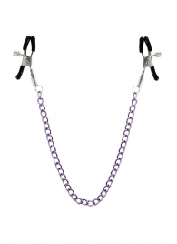 Зажимы для сосков с фиолетовой цепочкой Sweet Caress Nipple Chain - Sweet Caress - купить с доставкой в Махачкале