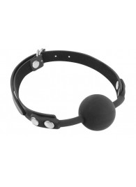Черный силиконовый кляп-шарик на ремешках - Fetish Tentation - купить с доставкой в Махачкале