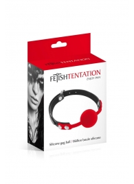 Красный кляп-шарик на черных ремешках - Fetish Tentation - купить с доставкой в Махачкале