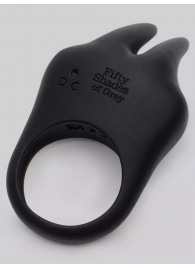 Черное эрекционное виброкольцо Sensation Rechargeable Vibrating Rabbit Love Ring - Fifty Shades of Grey - в Махачкале купить с доставкой