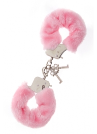 Металлические наручники с розовой меховой опушкой METAL HANDCUFF WITH PLUSH PINK - Dream Toys - купить с доставкой в Махачкале