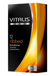 Ребристые презервативы VITALIS PREMIUM ribbed - 12 шт. - Vitalis - купить с доставкой в Махачкале