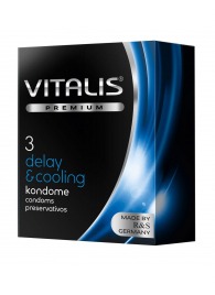 Презервативы VITALIS PREMIUM delay   cooling с охлаждающим эффектом - 3 шт. - Vitalis - купить с доставкой в Махачкале