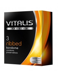 Ребристые презервативы VITALIS PREMIUM ribbed - 3 шт. - Vitalis - купить с доставкой в Махачкале