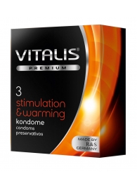 Презервативы VITALIS PREMIUM stimulation   warming с согревающим эффектом - 3 шт. - Vitalis - купить с доставкой в Махачкале