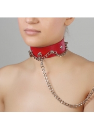 Красный ошейник из натуральной кожи - Sitabella - купить с доставкой в Махачкале