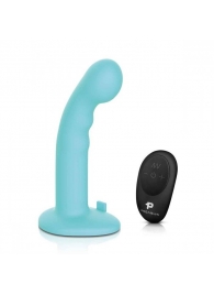 Голубая изогнутая насадка 6in Remote Control Ripple P-Spot G-Spot на черных трусиках - 16 см. - Pegasus - купить с доставкой в Махачкале