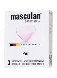 Супертонкие презервативы Masculan Pur - 3 шт. - Masculan - купить с доставкой в Махачкале