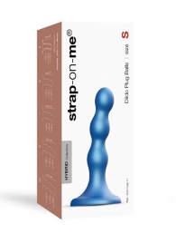 Голубая насадка Strap-On-Me Dildo Plug Balls size S - Strap-on-me - купить с доставкой в Махачкале