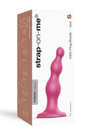 Розовая насадка Strap-On-Me Dildo Plug Beads size S - Strap-on-me - купить с доставкой в Махачкале