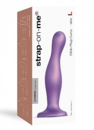 Фиолетовая насадка Strap-On-Me Dildo Plug Curvy size L - Strap-on-me - купить с доставкой в Махачкале