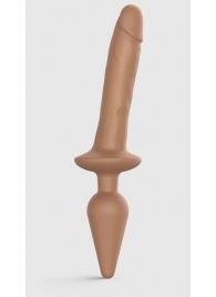 Карамельный двусторонний фаллоимитатор Strap-On-Me Dildo Plug-In Switch size L - Strap-on-me