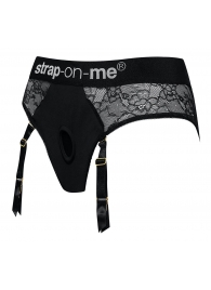 Черные трусики для насадок Diva Lingerie Harness - size M - Strap-on-me - купить с доставкой в Махачкале