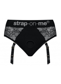 Черные трусики для насадок Diva Lingerie Harness - size M - Strap-on-me - купить с доставкой в Махачкале