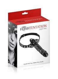 Черный кляп-фаллоимитатор Double Penis Gag - Fetish Tentation - купить с доставкой в Махачкале