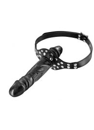 Черный кляп-фаллоимитатор Double Penis Gag - Fetish Tentation - купить с доставкой в Махачкале