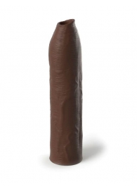 Коричневая насадка-удлинитель Uncut Silicone Penis Enhancer - 17,8 см. - Pipedream - в Махачкале купить с доставкой