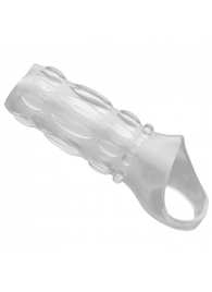 Насадка на пенис с кольцом для мошонки Clear Sensations Enhancer Sex Sleeve - 11,5 см. - XR Brands - в Махачкале купить с доставкой