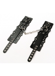 Узорчатые кожаные оковы с регулируемыми ремешками - Crazy Handmade - купить с доставкой в Махачкале