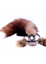 Игровой комплект: серебристая анальная пробка с пушистым хвостом и ободок-ушки - Crazy Handmade - купить с доставкой в Махачкале