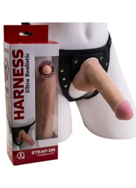 Страпон Harness из двух предметов: трусики с плугом и насадка-фаллос - 17 см. - LOVETOY (А-Полимер) - купить с доставкой в Махачкале