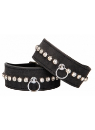 Черные поножи Diamond Studded Ankle Cuffs - Shots Media BV - купить с доставкой в Махачкале