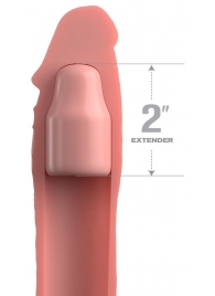 Телесная насадка-удлинитель 2 Inch Silicone X-tension with Strap - 20,3 см. - Pipedream - в Махачкале купить с доставкой