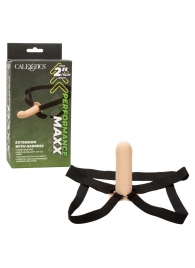 Телесный фаллопротез из силикона Extension with Harness - 15,75 см. - California Exotic Novelties - купить с доставкой в Махачкале