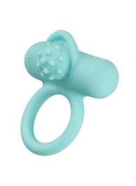 Аквамариновое эрекционное виброкольцо Silicone Rechargeable Nubby Lover’s Delight - California Exotic Novelties - в Махачкале купить с доставкой