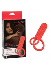 Красное эрекционное кольцо Silicone Rechargeable Vertical Dual Enhancer - California Exotic Novelties - в Махачкале купить с доставкой