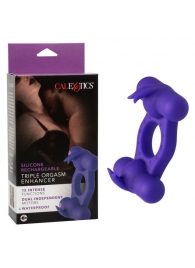 Фиолетовое эрекционное виброкольцо с двумя моторами Silicone Rechargeable Triple Orgasm Enhancer - California Exotic Novelties - в Махачкале купить с доставкой