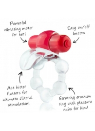 Виброкольцо с язычком и красным виброэлементом Overtime - Screaming O - в Махачкале купить с доставкой