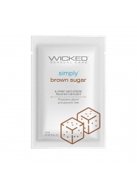 Саше лубриканта на водной основе Simply Aqua Brown Sugar с ароматом коричневого сахара - 3 мл. - Wicked - купить с доставкой в Махачкале