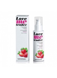 Съедобное согревающее массажное масло Love Me Tender Strawberry с ароматом клубники - 100 мл. - Love to Love - купить с доставкой в Махачкале