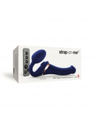 Синий безремневой страпон Multi Orgasm Size S с клиторальной стимуляцией - Strap-on-me - купить с доставкой в Махачкале