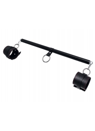 Черная распорка для ног с кожаными манжетами - Pecado - купить с доставкой в Махачкале