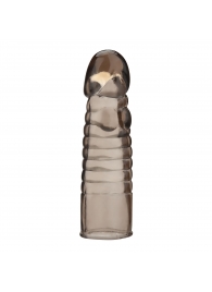 Дымчатая насадка-удлинитель Ribbed Realistic Penis Enhancing Sleeve Extension - 15,2 см. - BlueLine - в Махачкале купить с доставкой