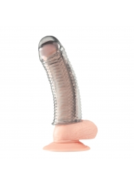 Текстурированная насадка на пенис Clear Textured Penis Enhancing Sleeve Extension - 16,5 см. - BlueLine - в Махачкале купить с доставкой