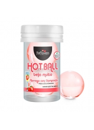 Лубрикант на масляной основе Hot Ball Beija Muito с ароматом клубники и шампанского (2 шарика по 3 гр.) - HotFlowers - купить с доставкой в Махачкале